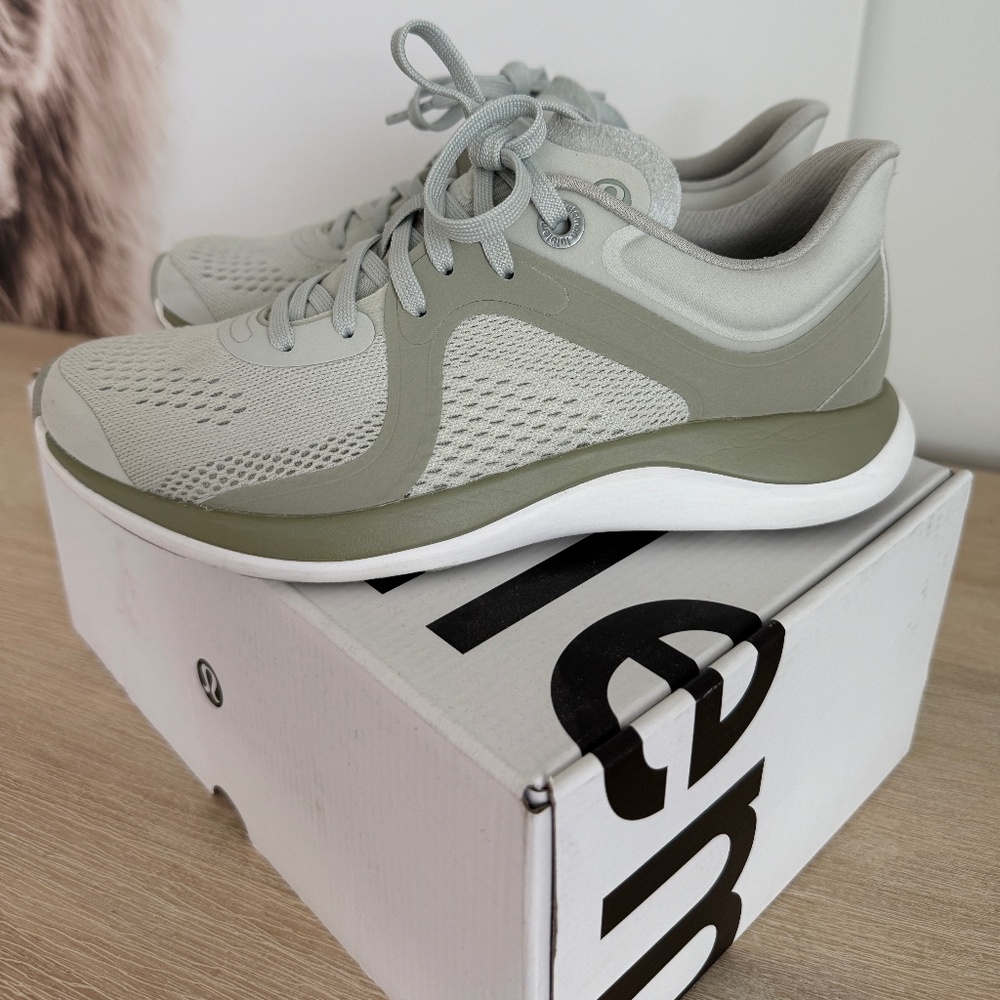lululemon athletica Olive Green and Light Gray Women's Athletic Sneakers